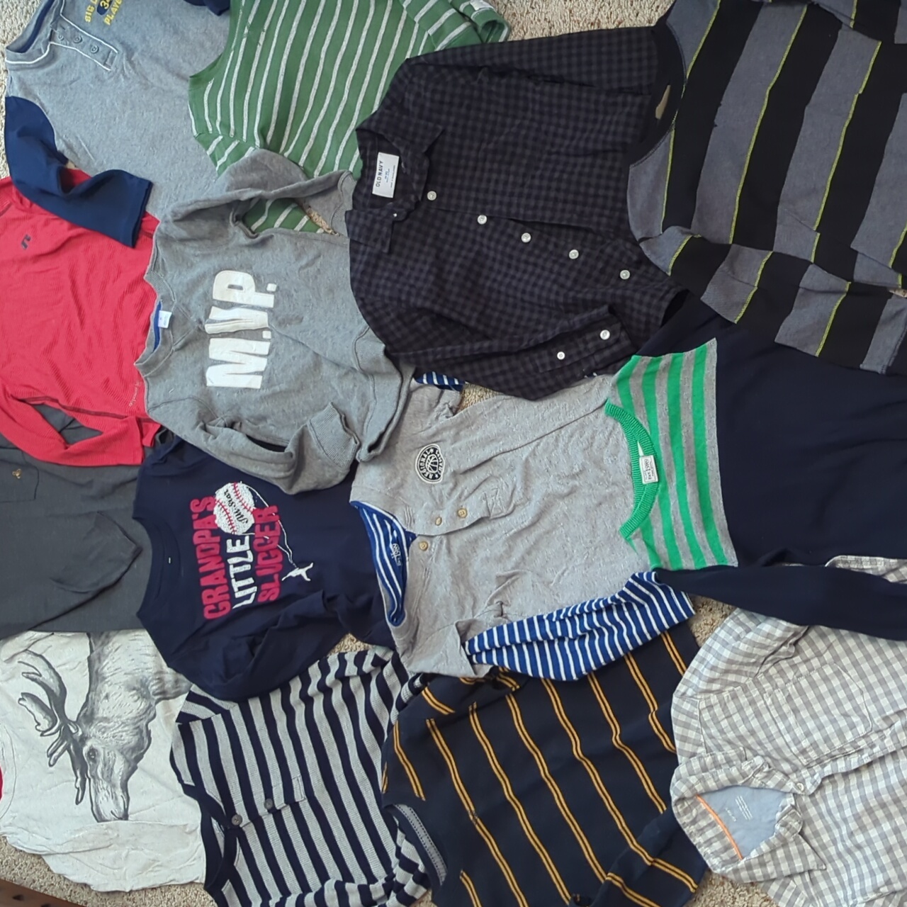 Lot Of 14 Boys Long Sleeve Shirts, Size 5t/5